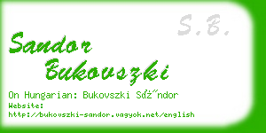 sandor bukovszki business card